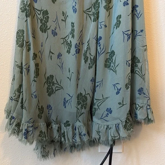 Sundance Silk Sage Green Wrap Midi Dress 10 - Picture 7 of 13